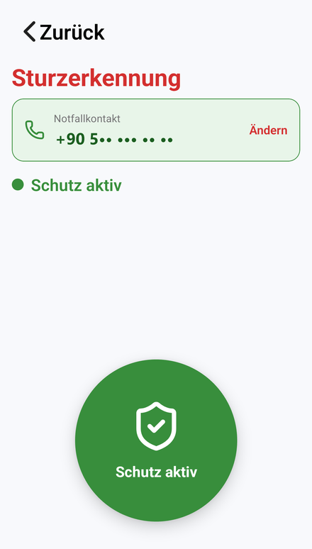 Die Sturzerkennung läuft im Hintergrund